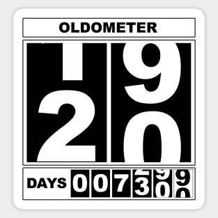 20th Birthday Oldometer Sticker